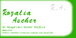 rozalia ascher business card